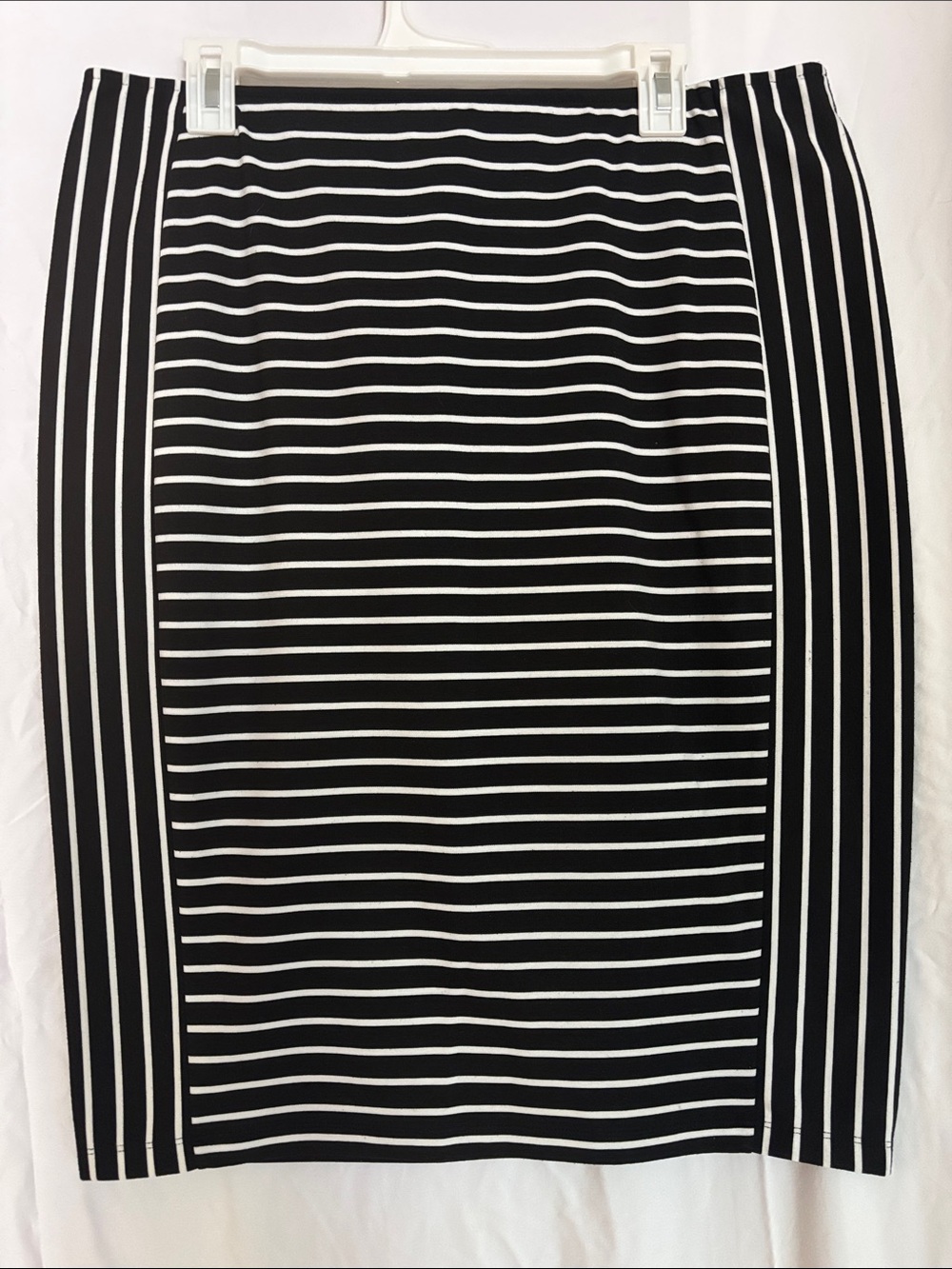 Apt. 9 Black and White Striped Pencil Skirt